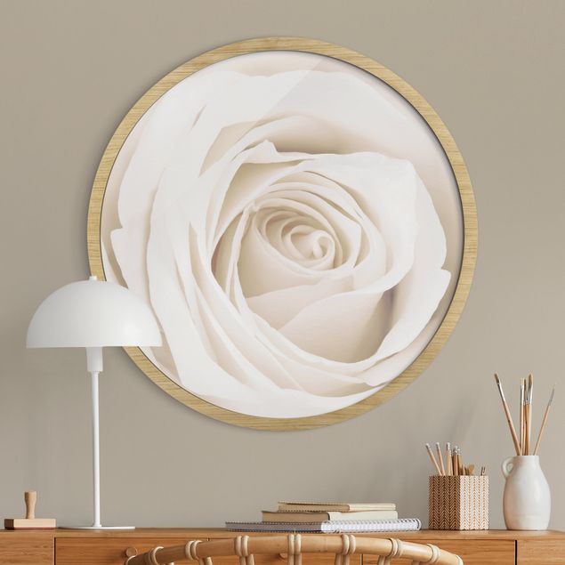 Wanddeko Wohnzimmer Pretty White Rose