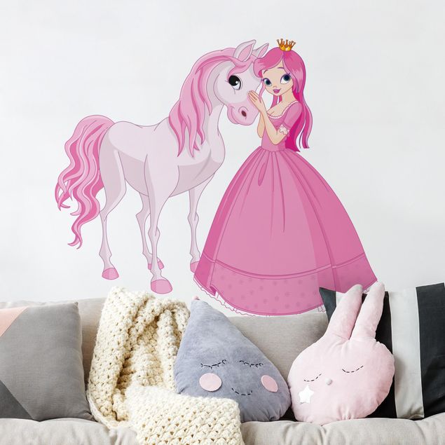 Kinderzimmer Deko Prinzessin mit ihrem Pferd