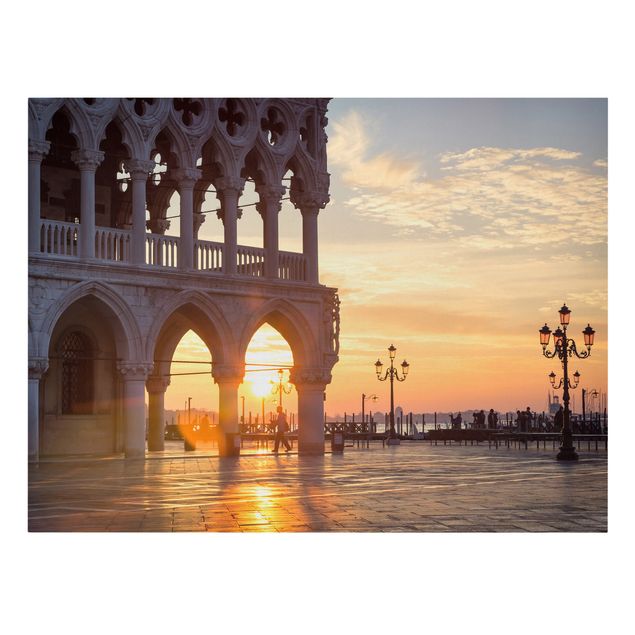Italien Bilder auf Leinwand Promenade bei Sonnenaufgang