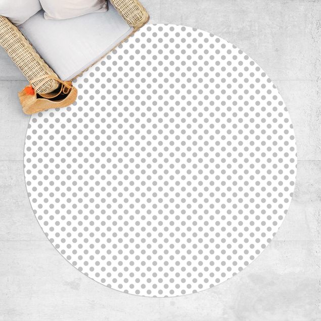 Babyzimmer Deko Punkte Grau auf Weiß