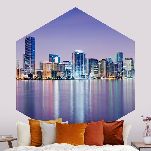 Wanddeko Schlafzimmer Purple Miami Beach