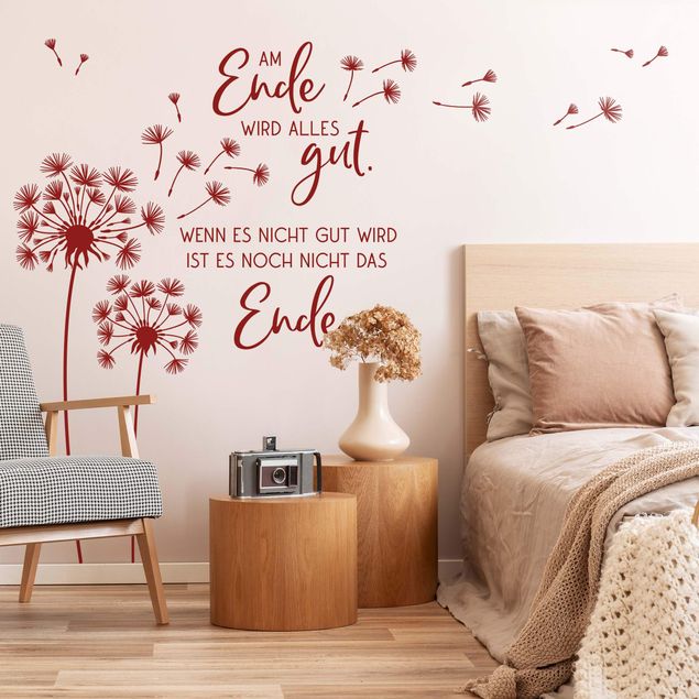 Wanddeko Schlafzimmer Pusteblume - Am Ende wird alles gut
