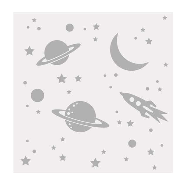 Wanddeko Sternenhimmel Raketen, Planeten und Sterne
