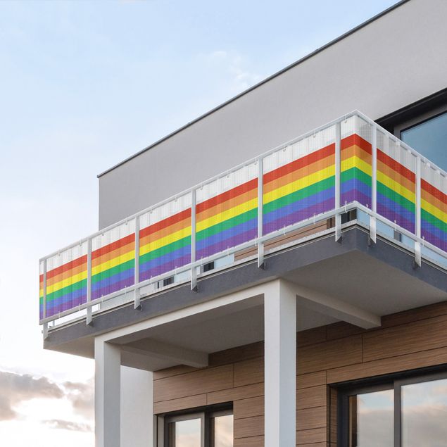 Wanddeko Büro Regenbogen Streifen