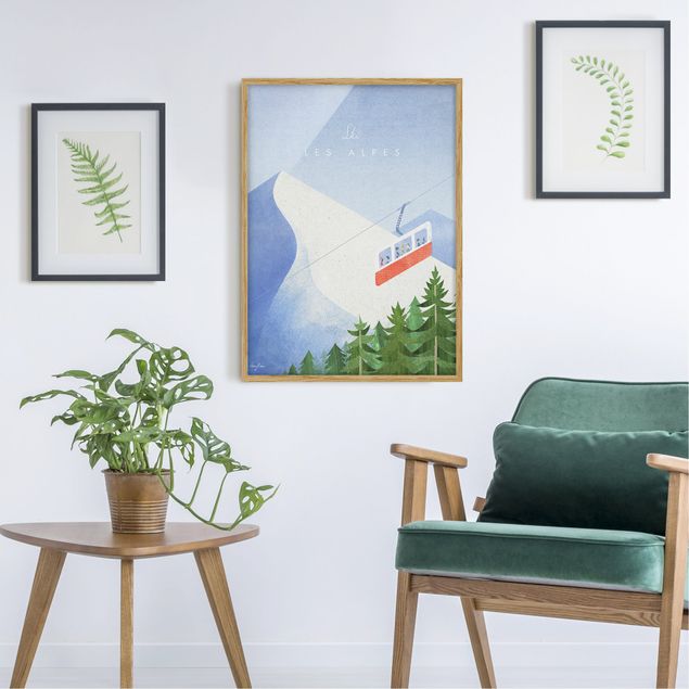 Wanddeko Wohnzimmer Reiseposter - Les Alpes
