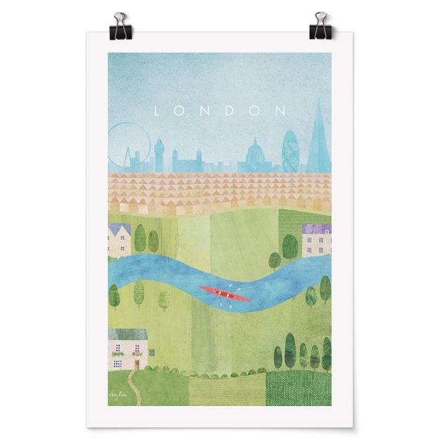 Wanddeko Esszimmer Reiseposter - London II