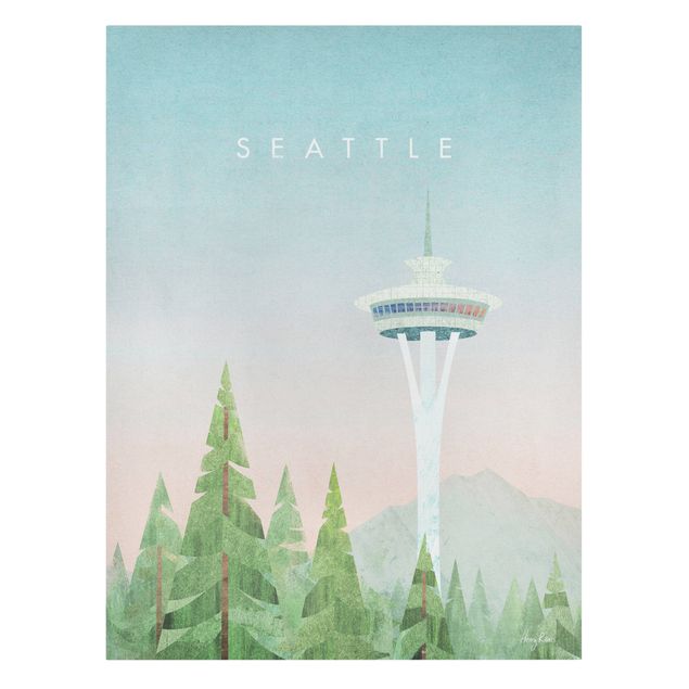Wanddeko Büro Reiseposter - Seattle