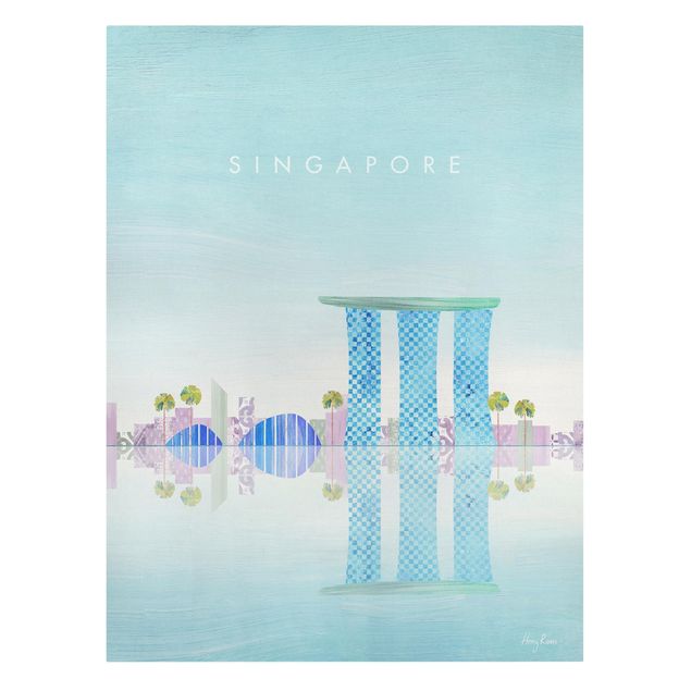 Wanddeko Schlafzimmer Reiseposter - Singapur