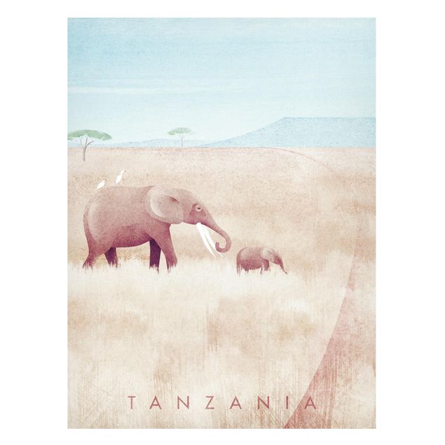Wandbilder Elefanten Reiseposter - Tansania