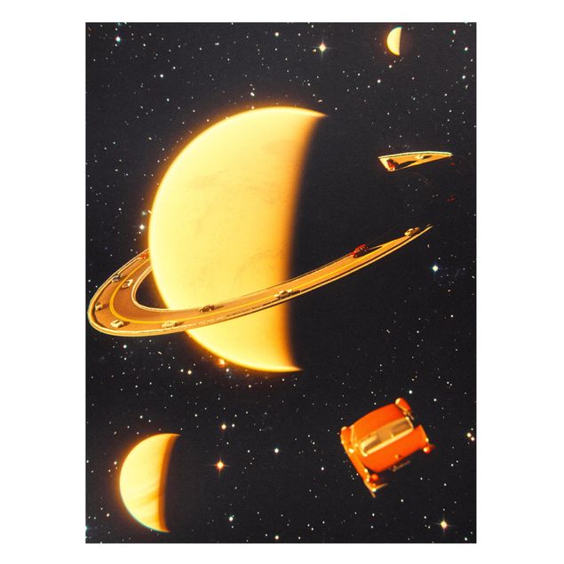 Wanddeko Büro Retro Collage - Die Ringe des Saturn