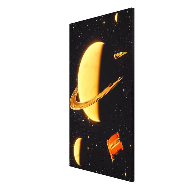 Wanddeko Jungenzimmer Retro Collage - Die Ringe des Saturn