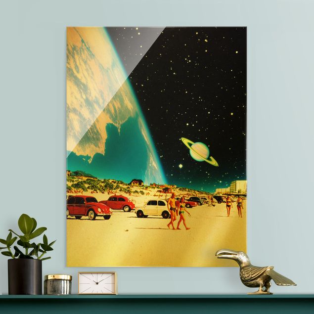 Wanddeko beige Retro Collage - Galaktischer Strand
