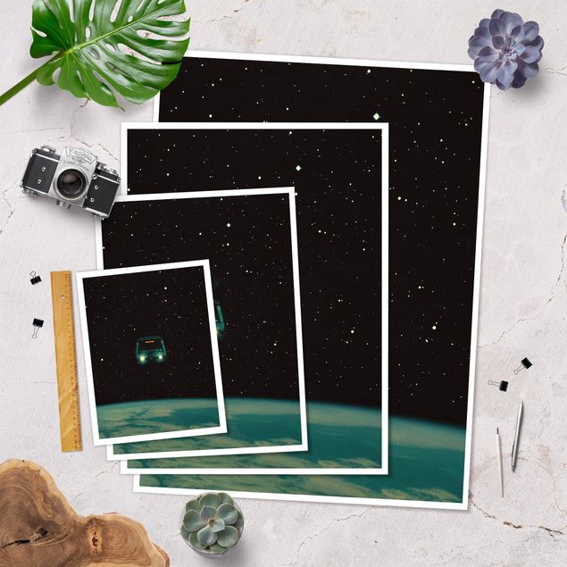 Wanddeko Kunst Retro Collage - Space Express