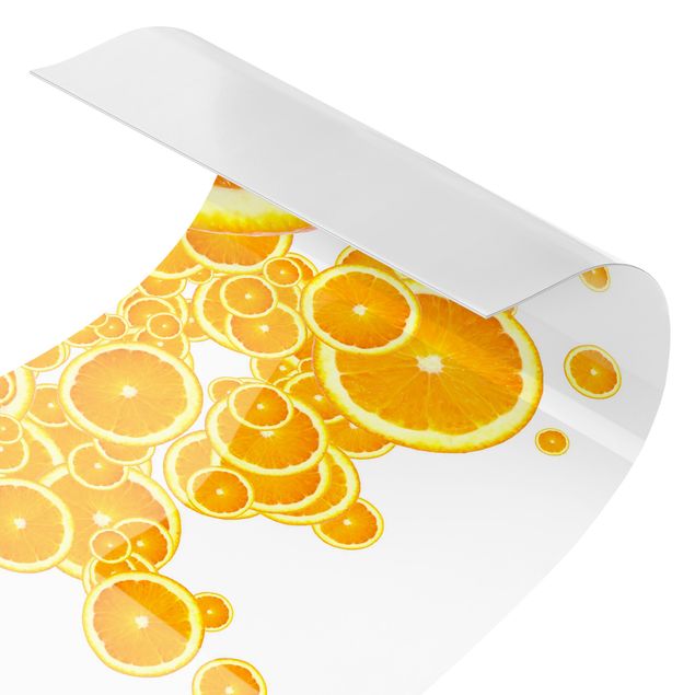 Küchenrückwand Folie selbstklebend Retro Orange Pattern II