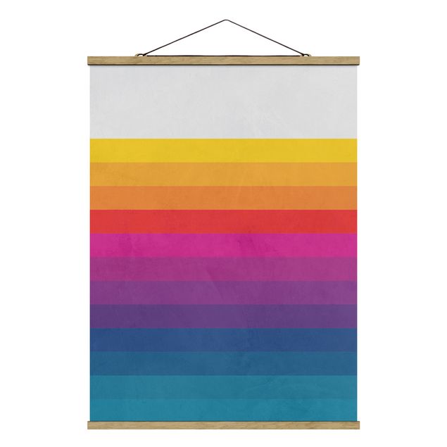 Wanddeko Babyzimmer Retro Regenbogen Streifen