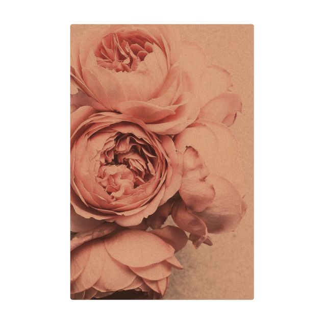 Wanddeko rosa Rosa Pfingstrosenblüten Shabby Pastell