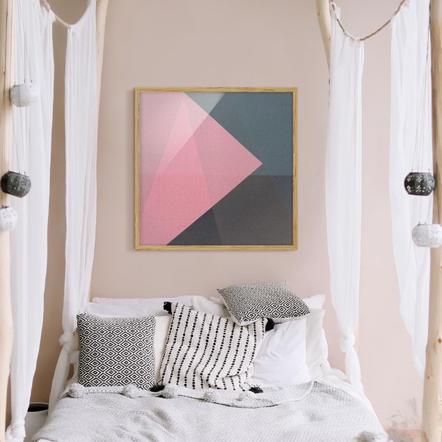 Wanddeko Schlafzimmer Rosa Transparenz Geometrie