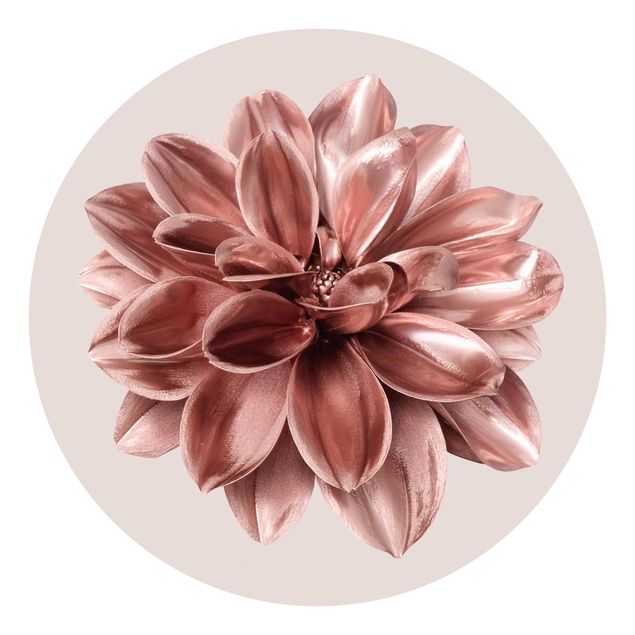 Wanddeko Blume Rosegoldenen Dahlie in Metallic