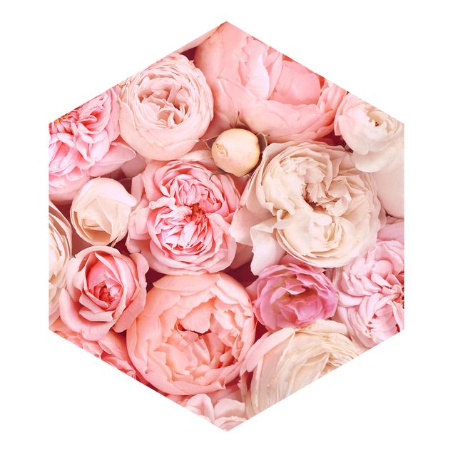 Wanddeko Esszimmer Rosen Rosé Koralle Shabby