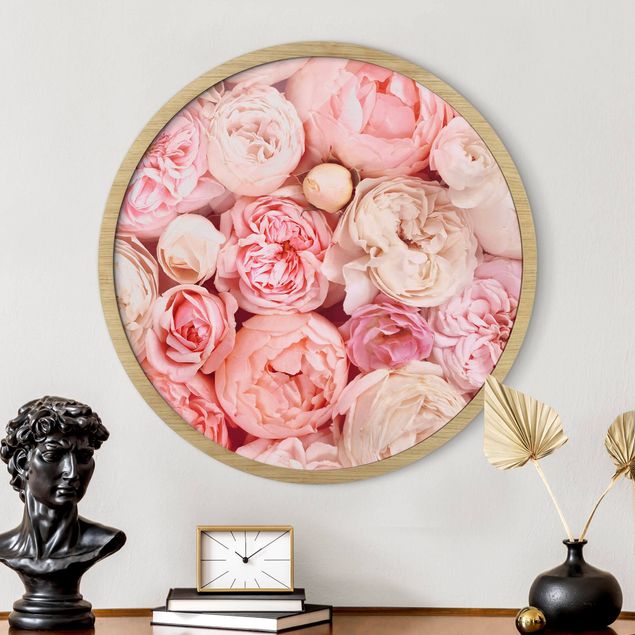 Wanddeko Wohnzimmer Rosen Rosé Koralle Shabby