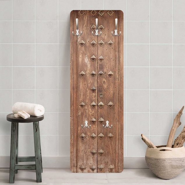 Wanddeko braun Rustikale spanische Holztür