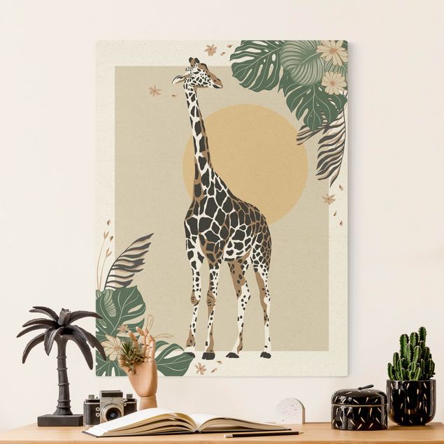 Wanddeko Wohnzimmer Safari Tiere - Giraffe