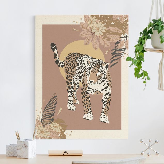 Wanddeko Wohnzimmer Safari Tiere - Leopard