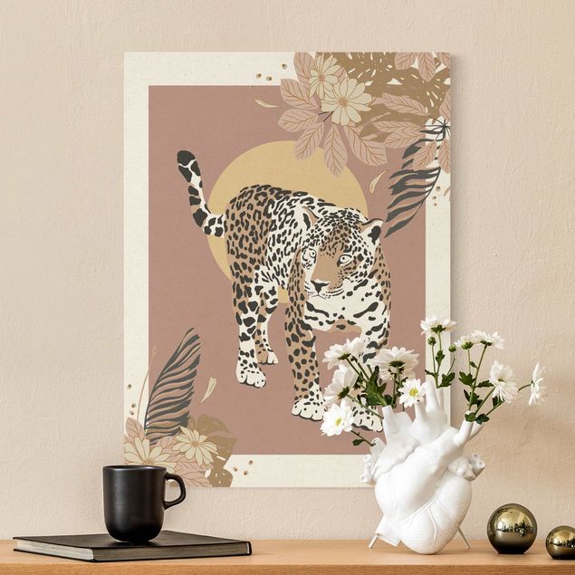 Wanddeko gold Safari Tiere - Leopard