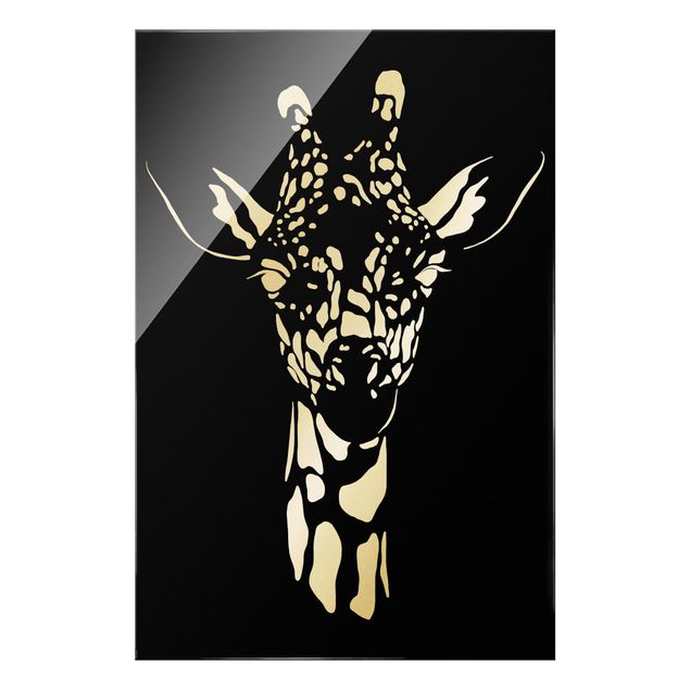 Wanddeko Büro Safari Tiere - Portrait Giraffe Schwarz