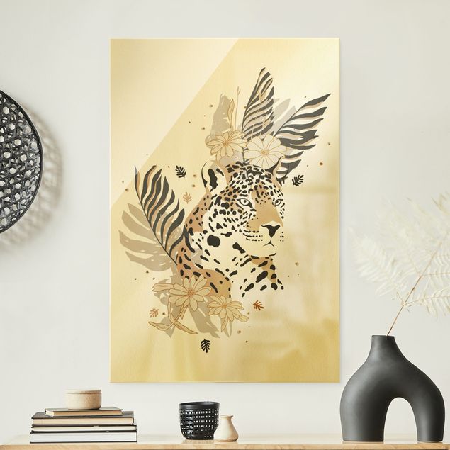 Wanddeko beige Safari Tiere - Portrait Leopard