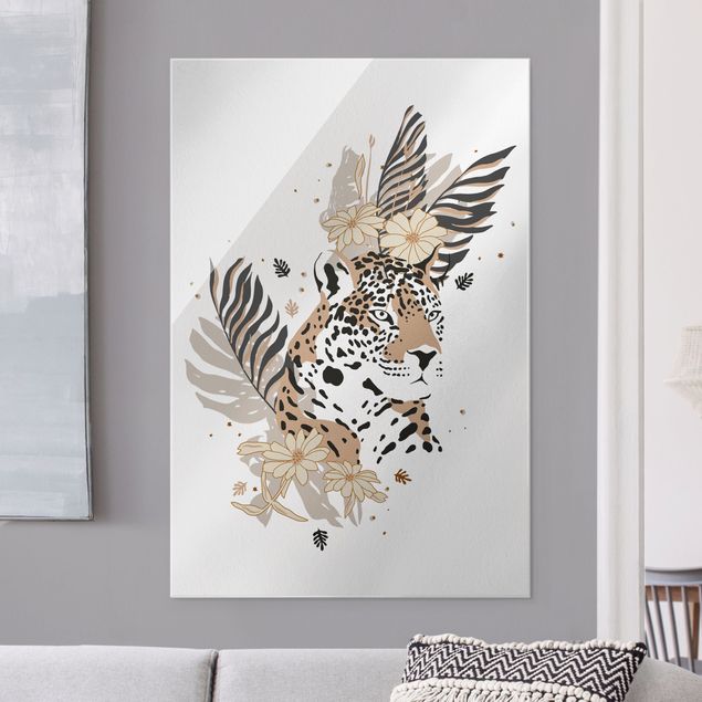 Wanddeko Büro Safari Tiere - Portrait Leopard