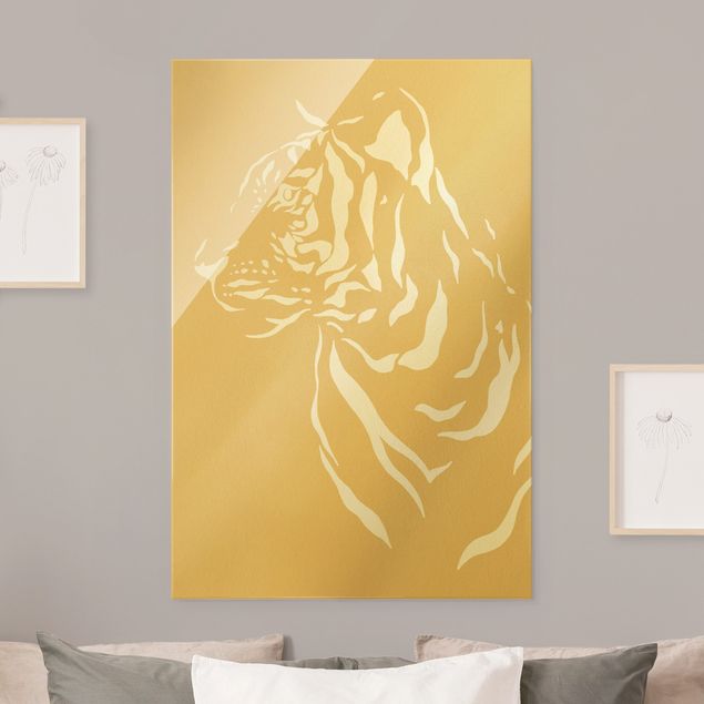 Wanddeko Büro Safari Tiere - Portrait Tiger Beige