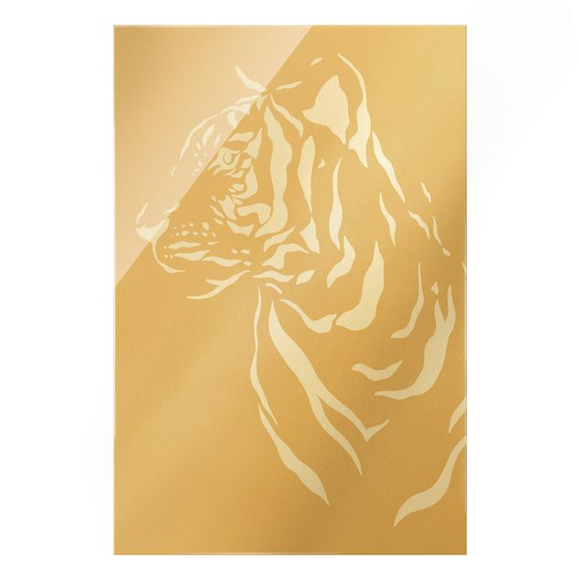 Wanddeko über Sofa Safari Tiere - Portrait Tiger Beige