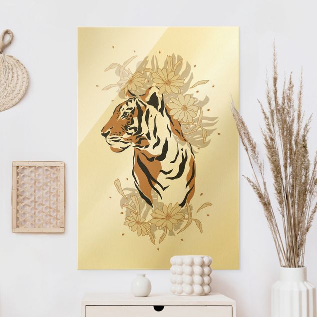 Wanddeko beige Safari Tiere - Portrait Tiger
