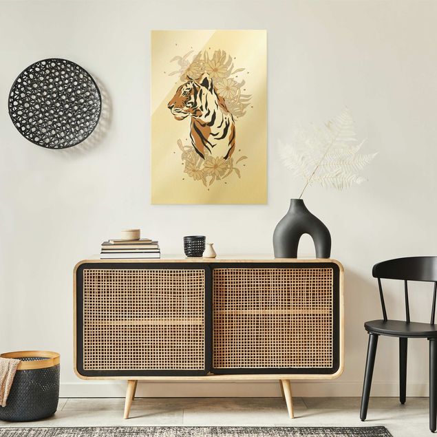Wanddeko Jugendzimmer Safari Tiere - Portrait Tiger