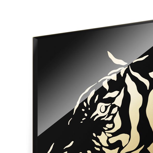 Wanddeko Praxis Safari Tiere - Portrait Tiger Schwarz