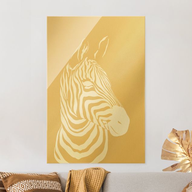 Wanddeko beige Safari Tiere - Portrait Zebra Beige