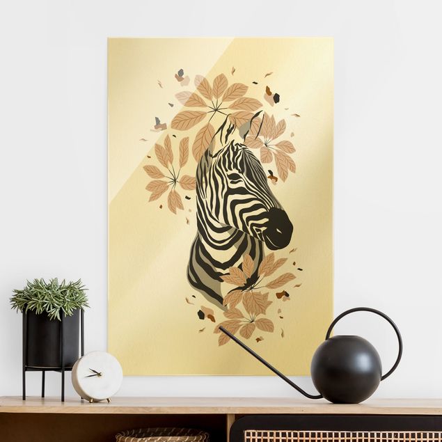 Wanddeko beige Safari Tiere - Portrait Zebra