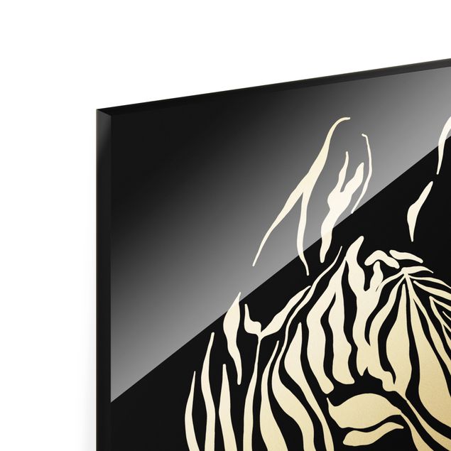 Wanddeko Praxis Safari Tiere - Portrait Zebra Schwarz