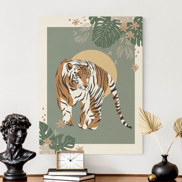 Wanddeko Wohnzimmer Safari Tiere - Tiger