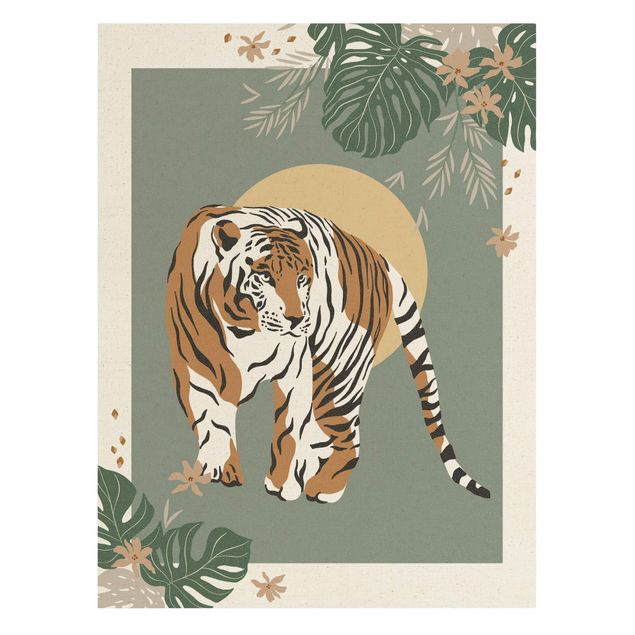 Wanddeko Jugendzimmer Safari Tiere - Tiger