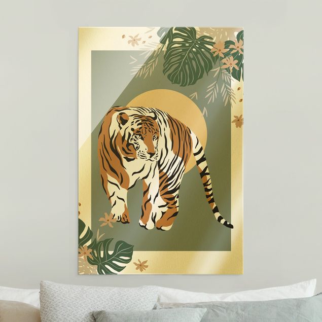 Wanddeko Jugendzimmer Safari Tiere - Tiger