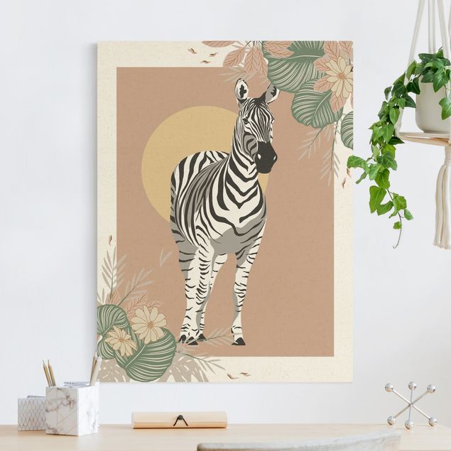 Wanddeko Wohnzimmer Safari Tiere - Zebra