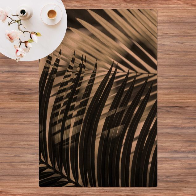Wanddeko Schlafzimmer Schattenspiel auf Palmenwedel