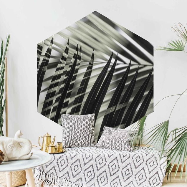 Wanddeko Esszimmer Schattenspiel auf Palmenwedel