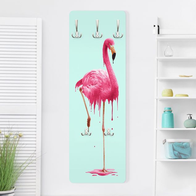 Wanddeko Flur Schmelzender Flamingo