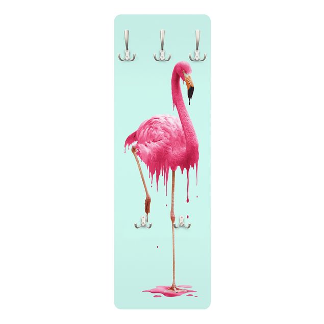 Wanddeko Treppenhaus Schmelzender Flamingo