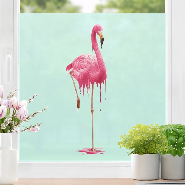 Wanddeko Flur Schmelzender Flamingo