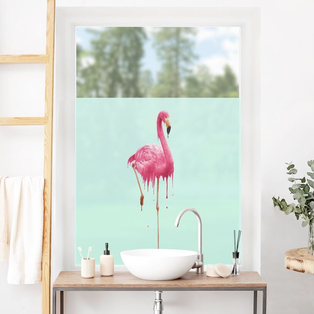 Wanddeko Praxis Schmelzender Flamingo