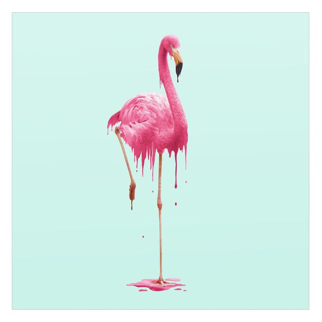 Wanddeko draußen Schmelzender Flamingo